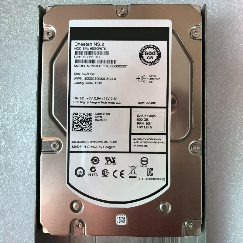 Hard drive for Dell EqualLogic 0WK0CR 600GB 10K SAS-2 3.5'' ST3600002SS  HDD