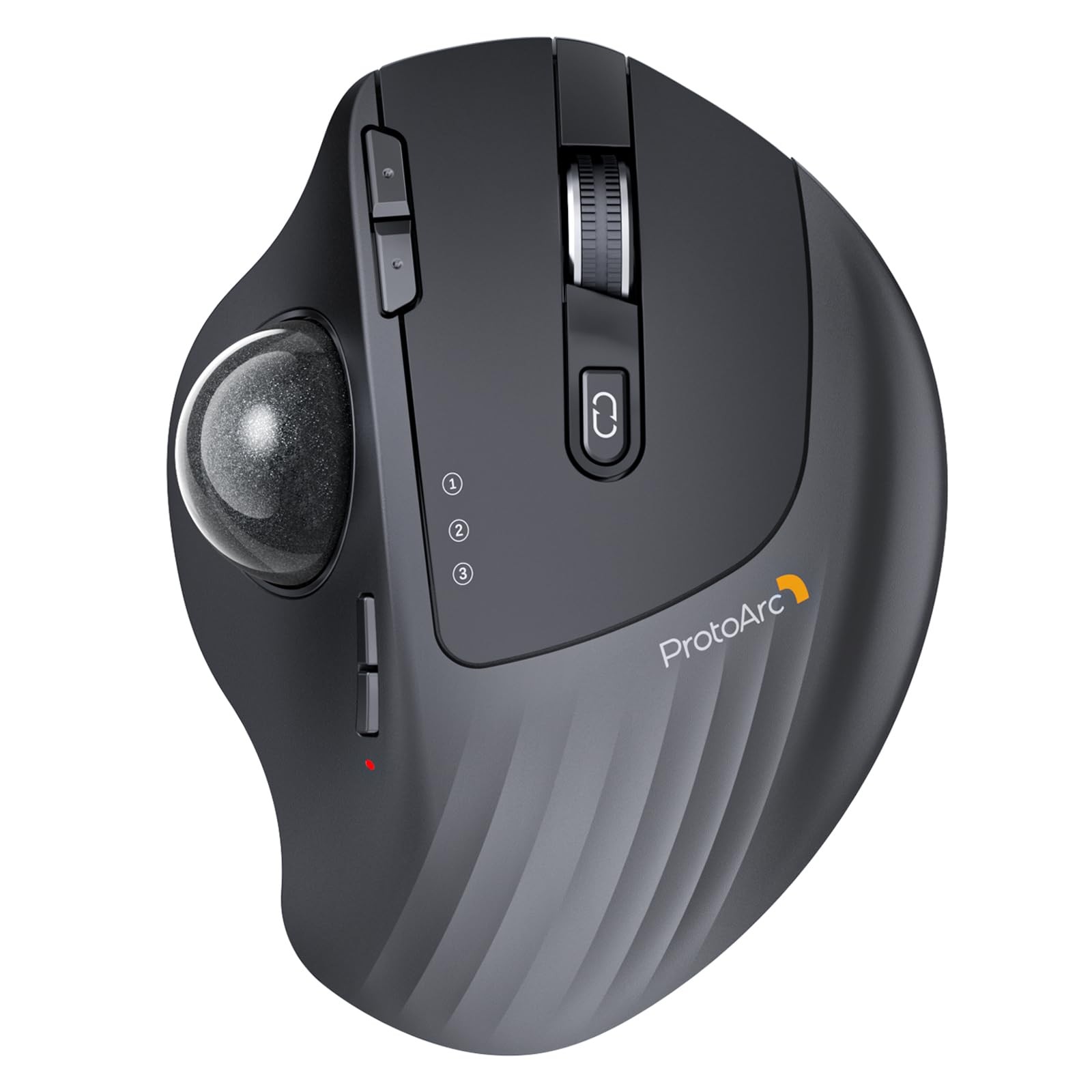 EM01 NL Wireless Trackball Mouse, Rechargeable Thumb Control, Gray