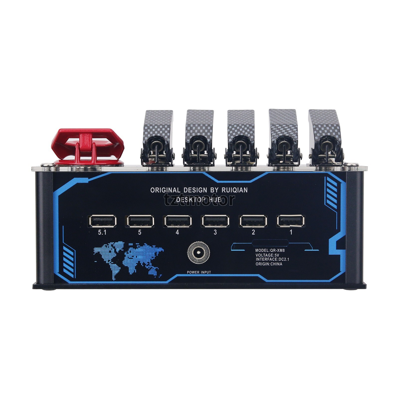 USB Switch USB Hub Built-in RGB Light Bluetooth for Desktop Retro Decoration