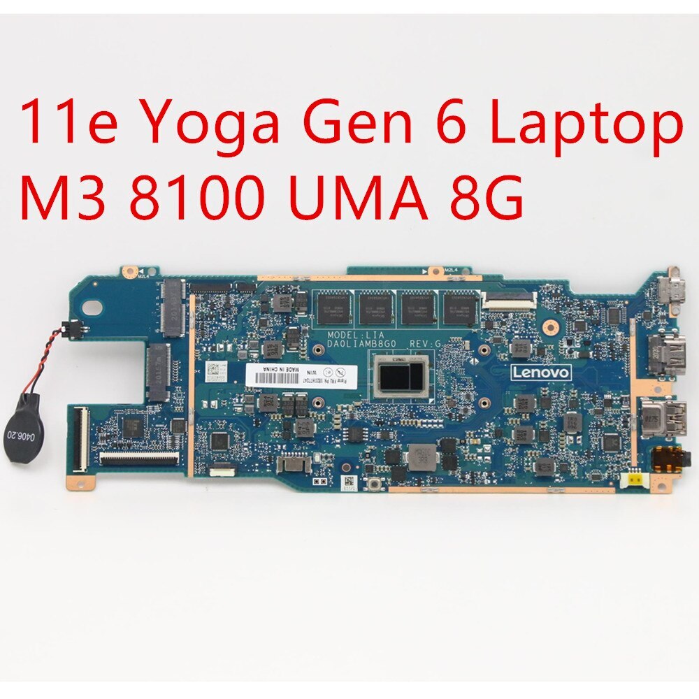X20pcs Lenovo ThinkPad 11e Yoga Gen 6 Laptop Motherboard M3 8100 8G 5B20W77247