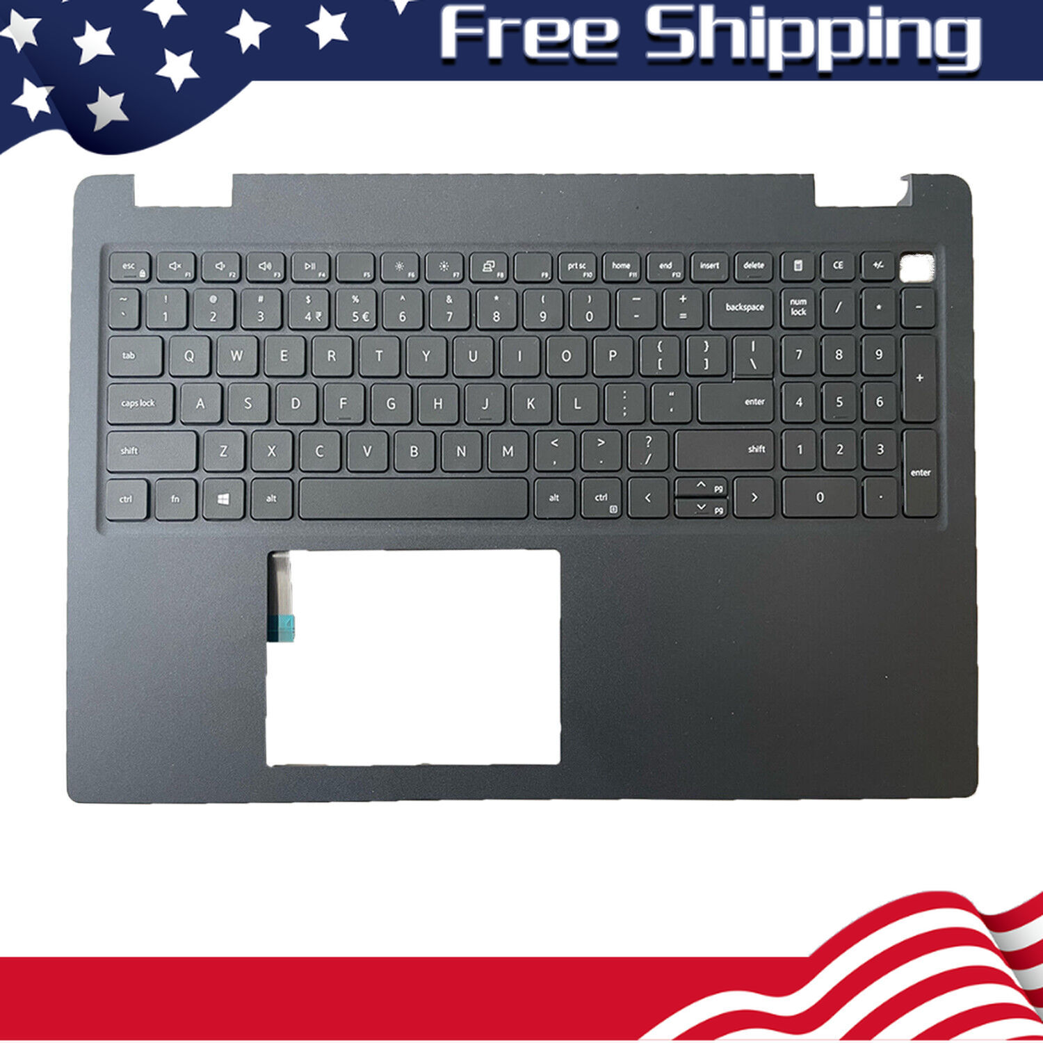 Palmrest For Dell Latitude 3520 E3520 Keyboard Non-Backlit US 0DJP76 DJP76 Black