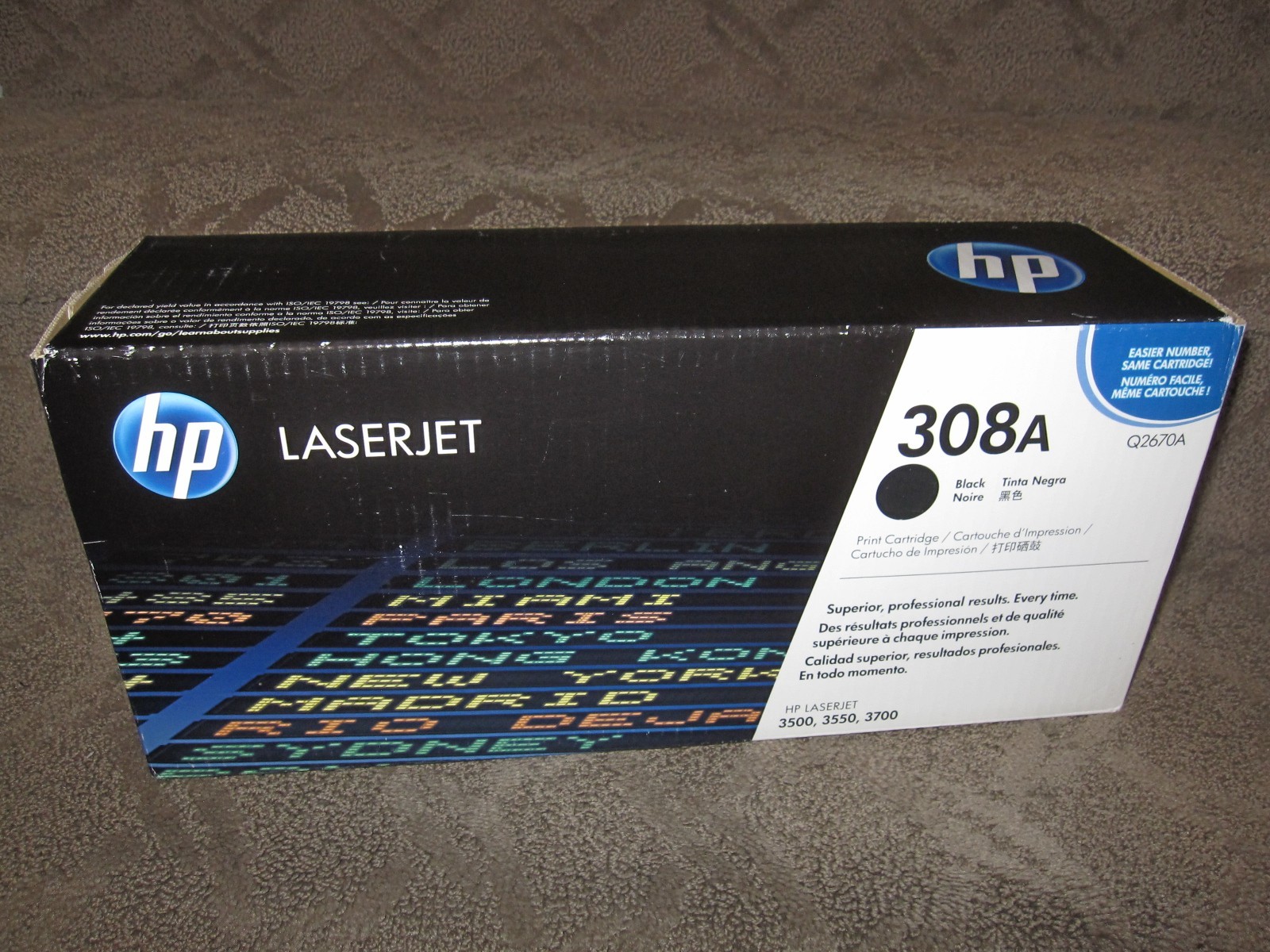 HP Q2670A Black Toner Cartridge Genuine OEM 308A LaserJet 3500 3550 3700