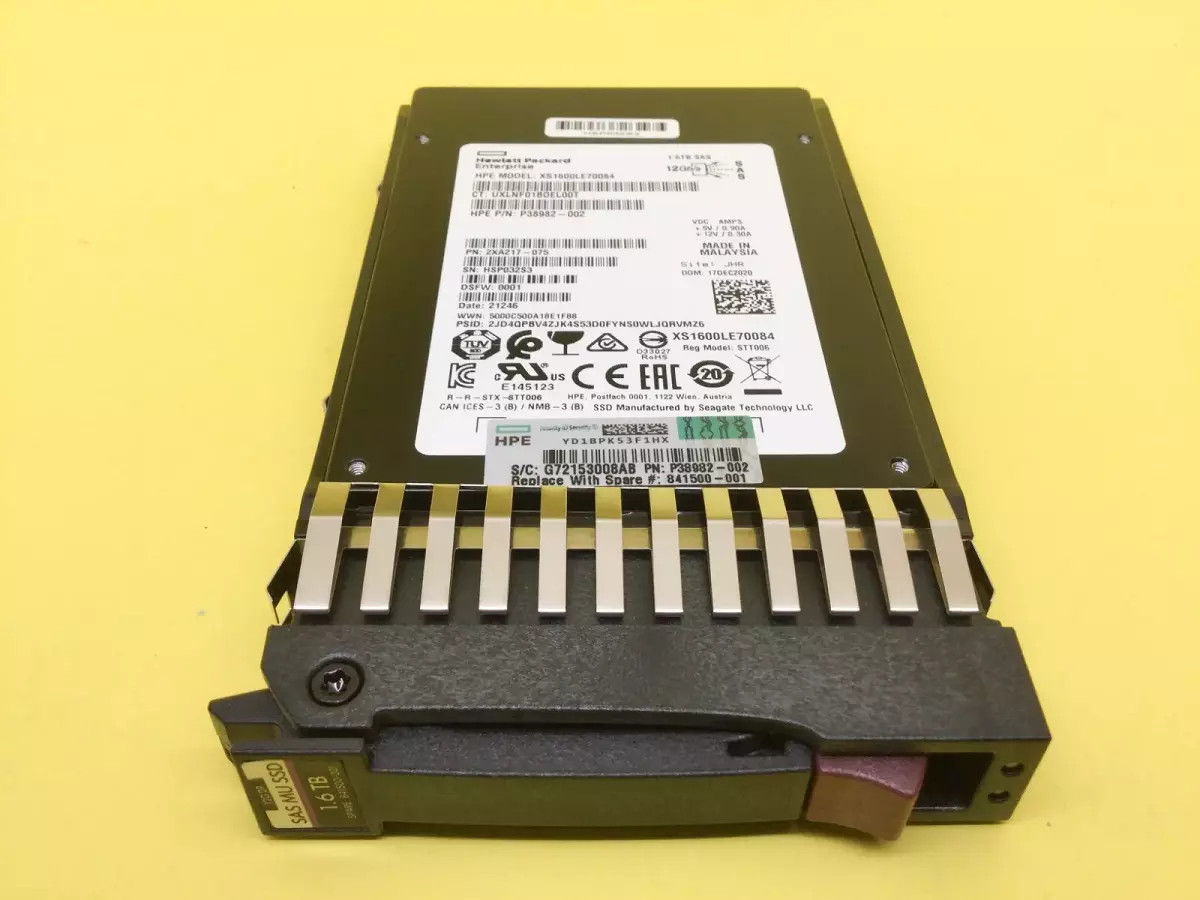 NEW HPE MSA 2050 N9X91A 841500-001 2.5″ 1.6TB SSD SAS 12G MU Solid State Drive