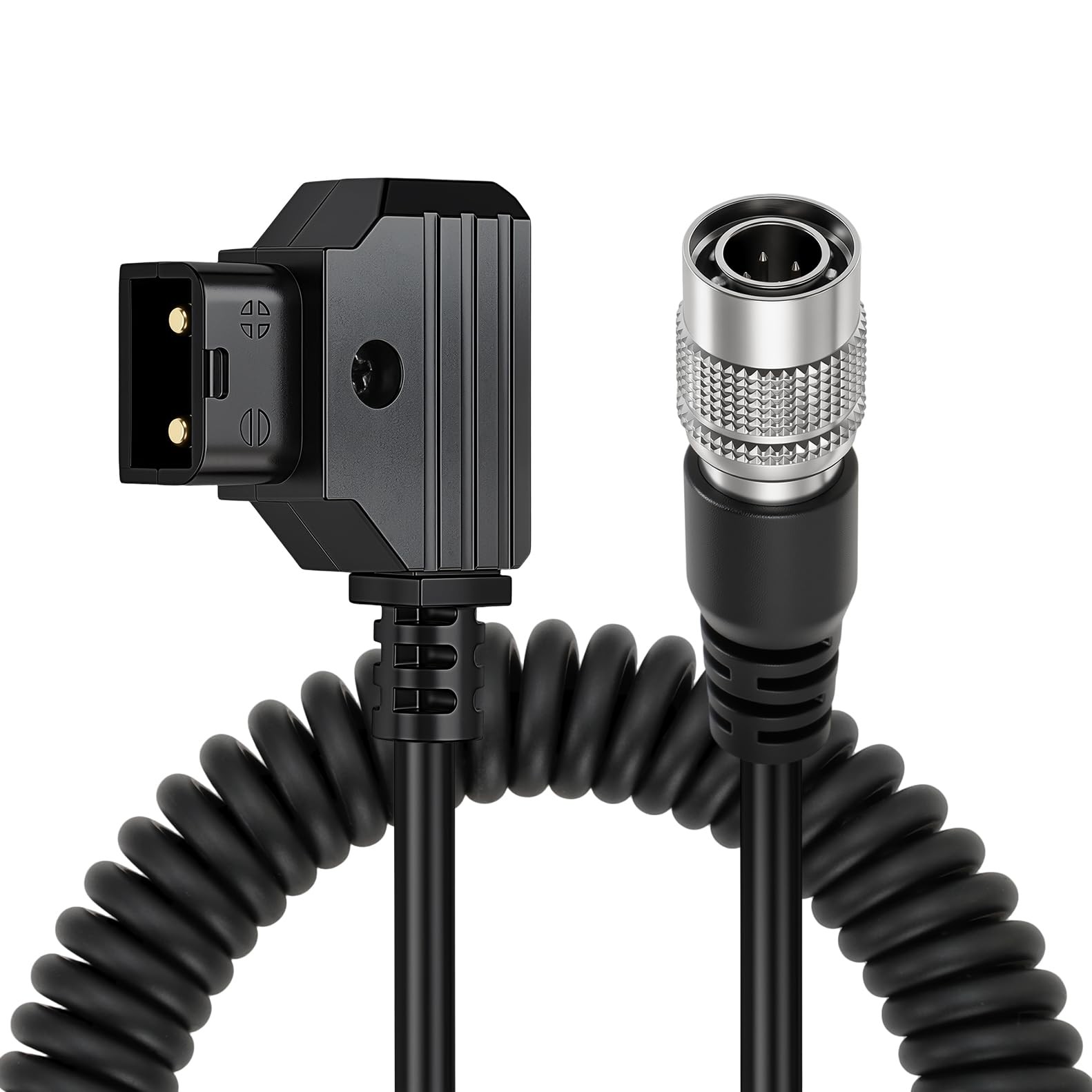1 PCS DTap to Hirose 4 Pin Male Coiled Power Cable Sound Devices Recorder