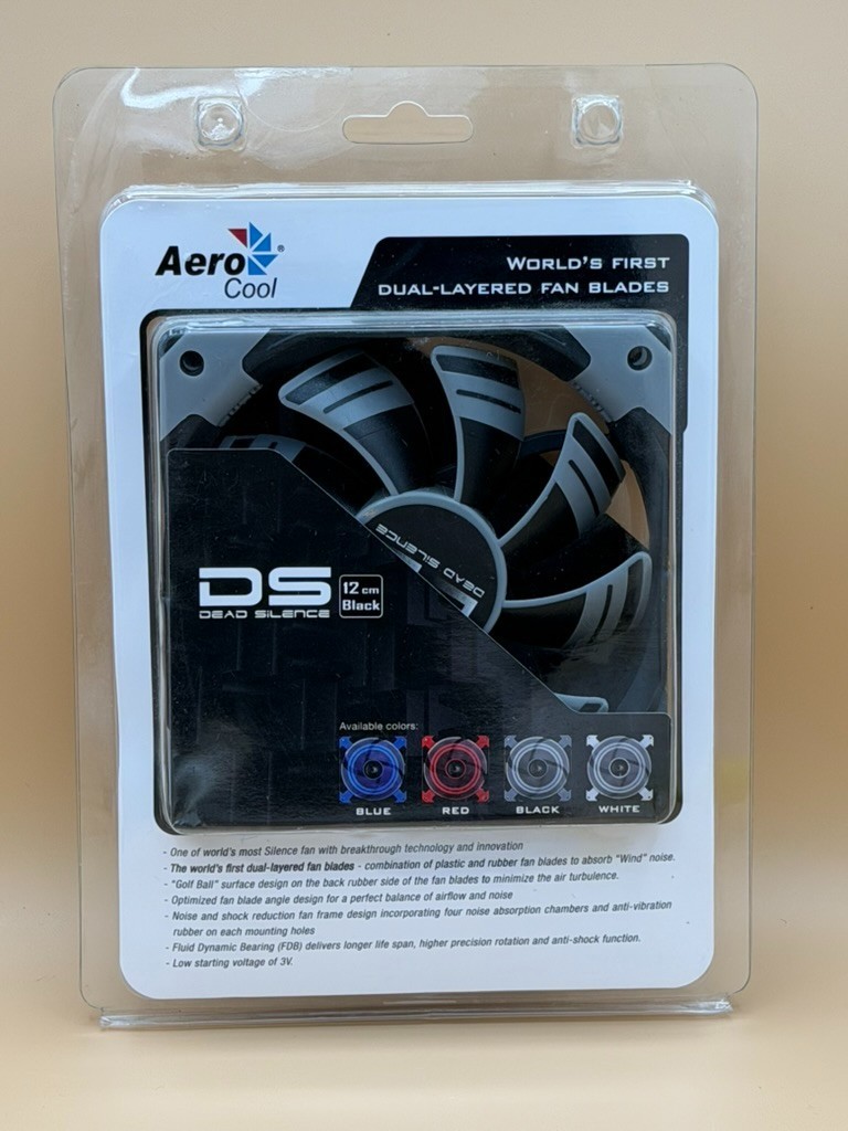 Aerocool Dead Silence DS 120mm Black PC Case Fan FDB Dual Layer Blades NEW