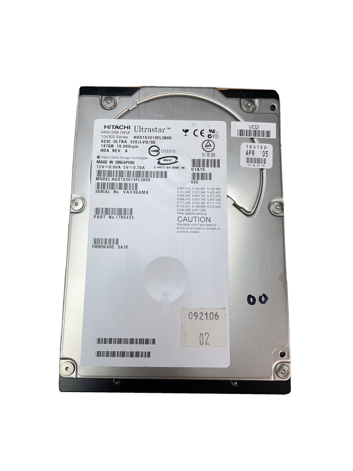Hitachi Ultrastar  10K300 series 147GB 10000RPM HUS103014FL3800