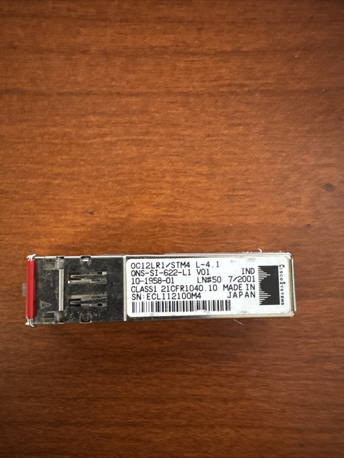 Cisco OC12LR1/STM4 L-4 ONS-SI-622-L1 10-1958-01/02 Optical Transceiver