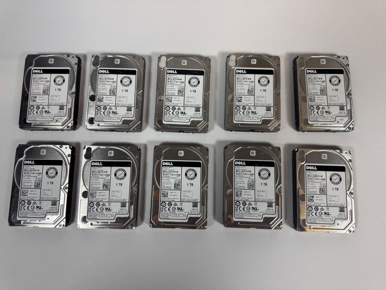 Lot of 10 Dell Seagate ST1000NX0443 1TB 2.5" SATA 6Gb/s 7200RPM HDD