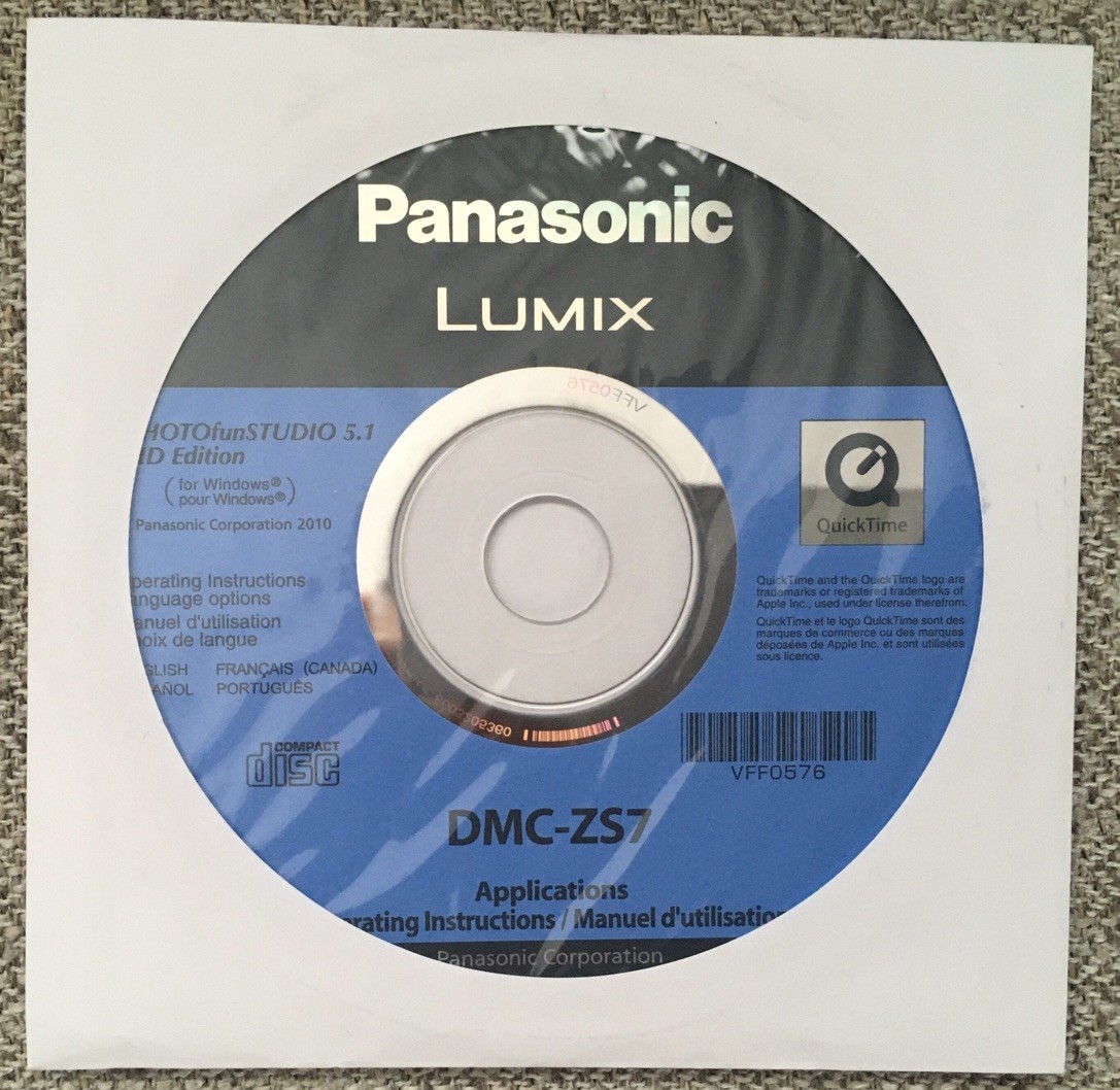 Panasonic Lumix DMC-ZS7 Applications Operating Instructions Software CD New