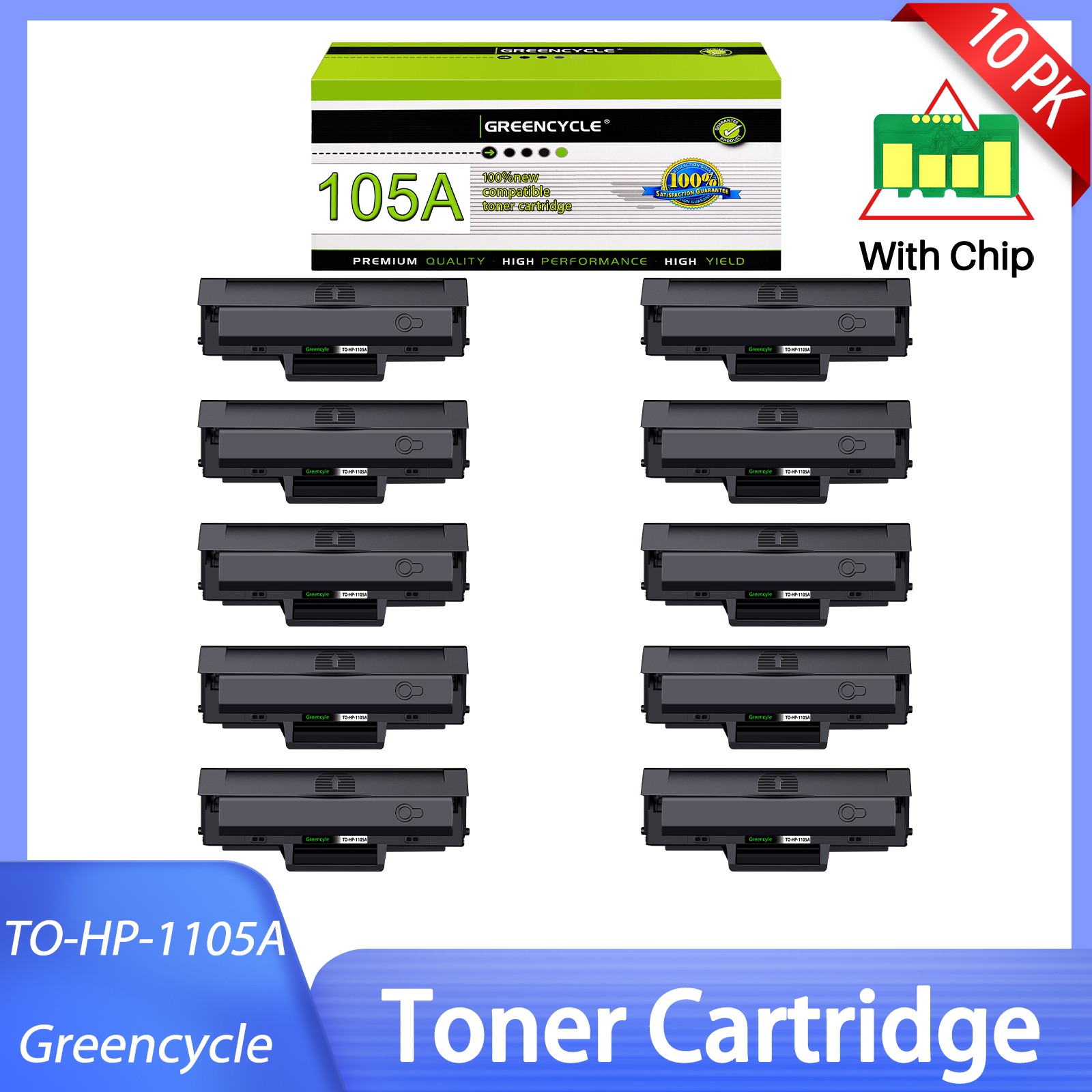 10PK Black W1105A Toner fit for HP 105A LaserJet MFP 135a 135w 137fnw 107a 107r