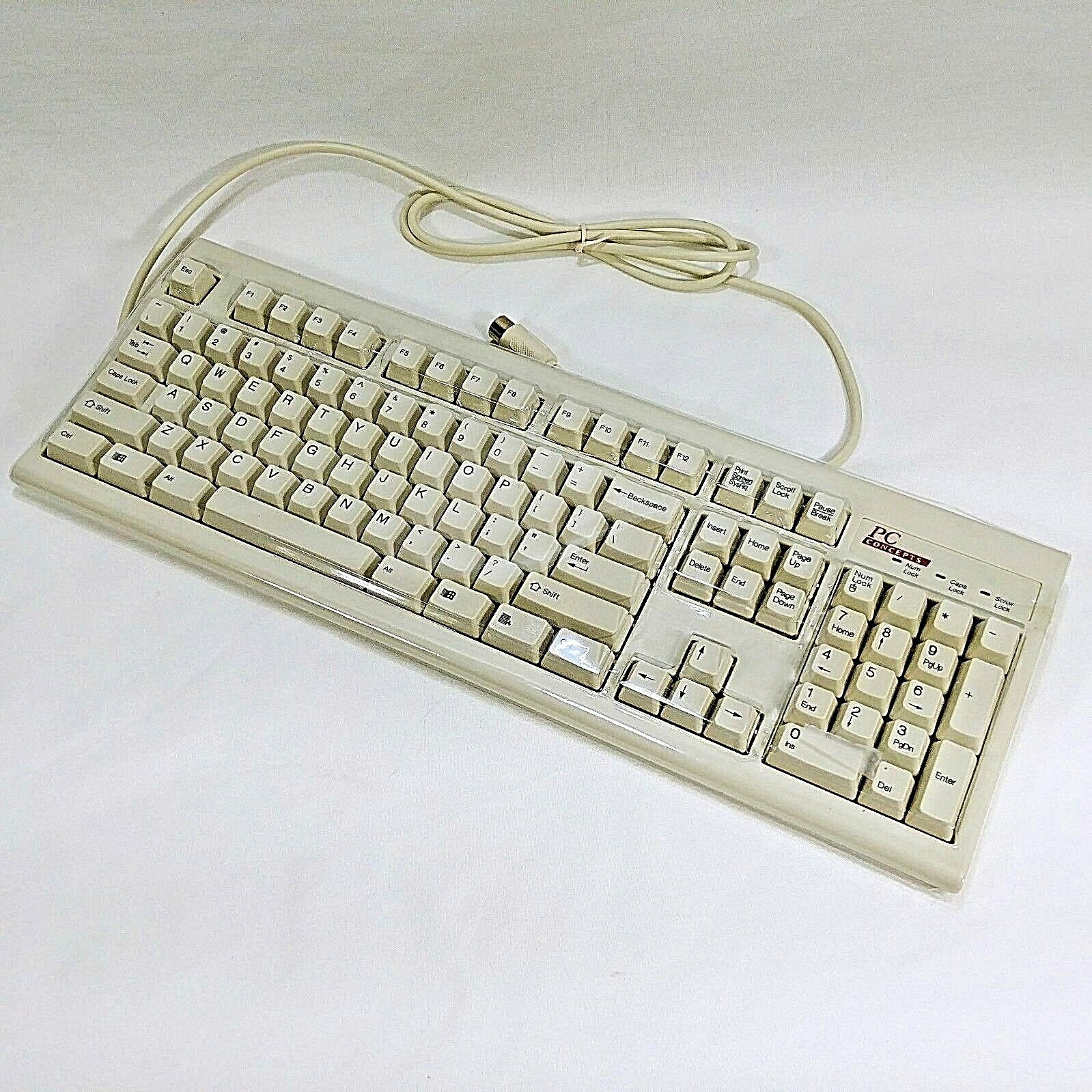 Clicky Keyboard 5 Pin PS2 PC Concepts Model KWD-203 NEW Vintage Computer