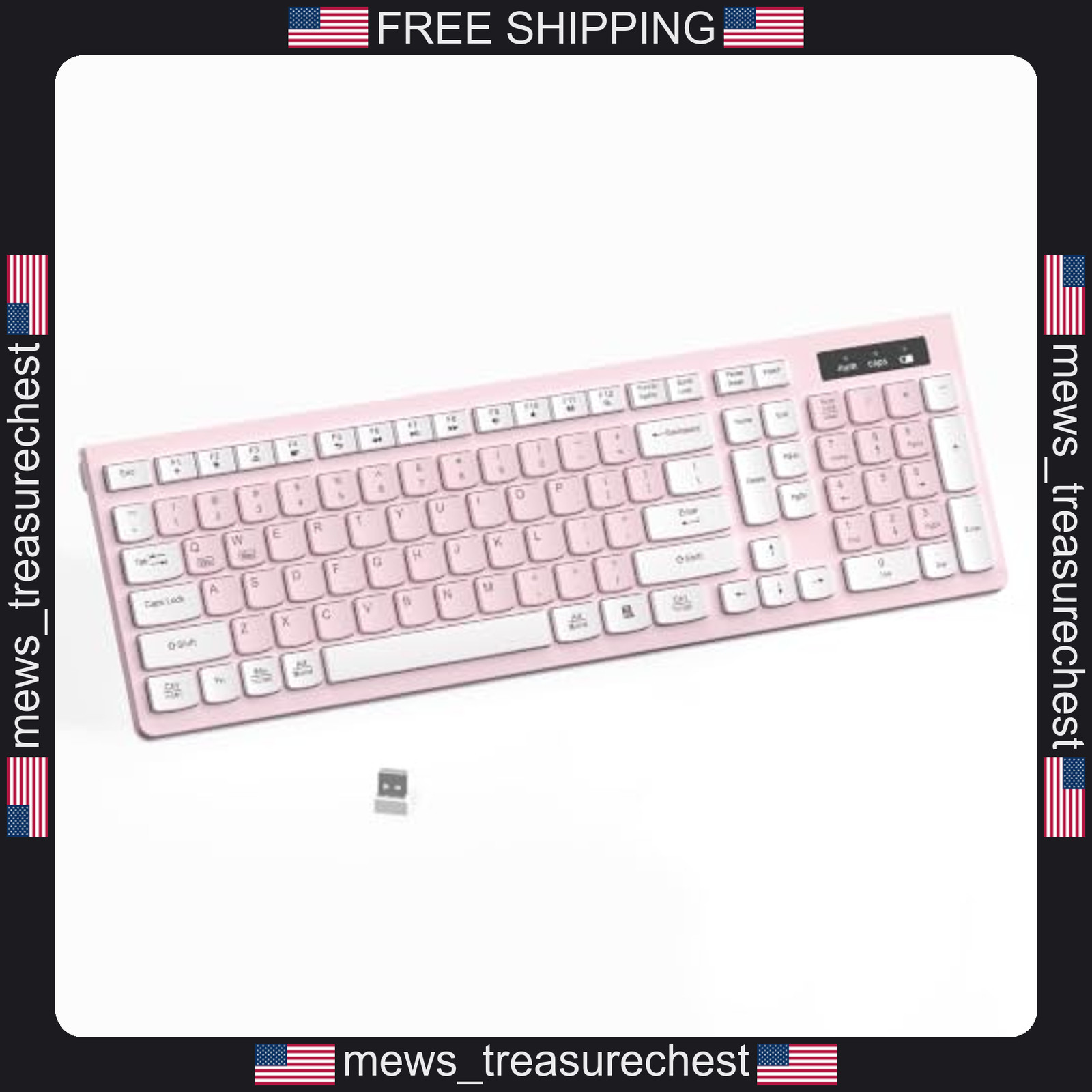 Wireless Full Size Keyboard with Numeric Keypad and Multimedia Keys