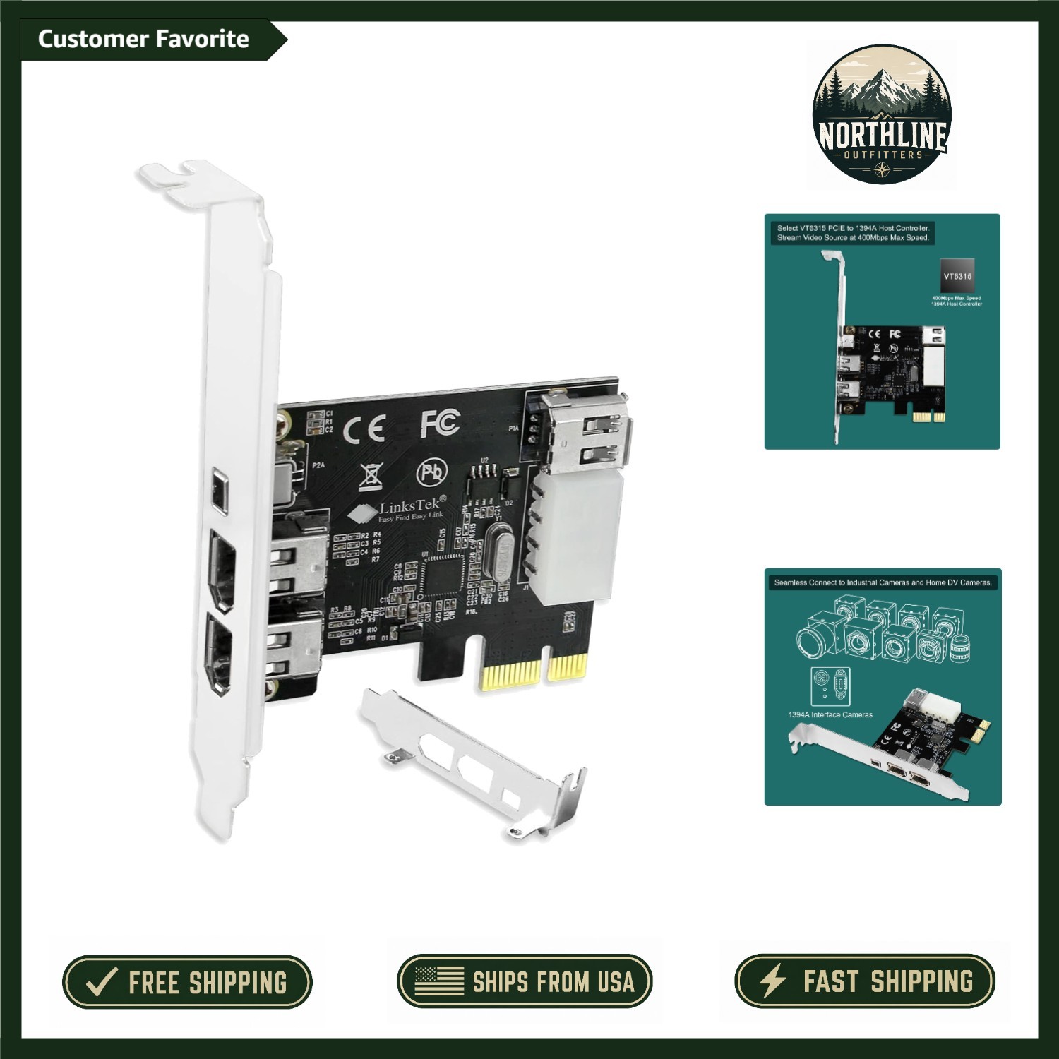 Connection Solution: 4-Port 1394A FireWire Expansion Card for PCs - Easy Setup