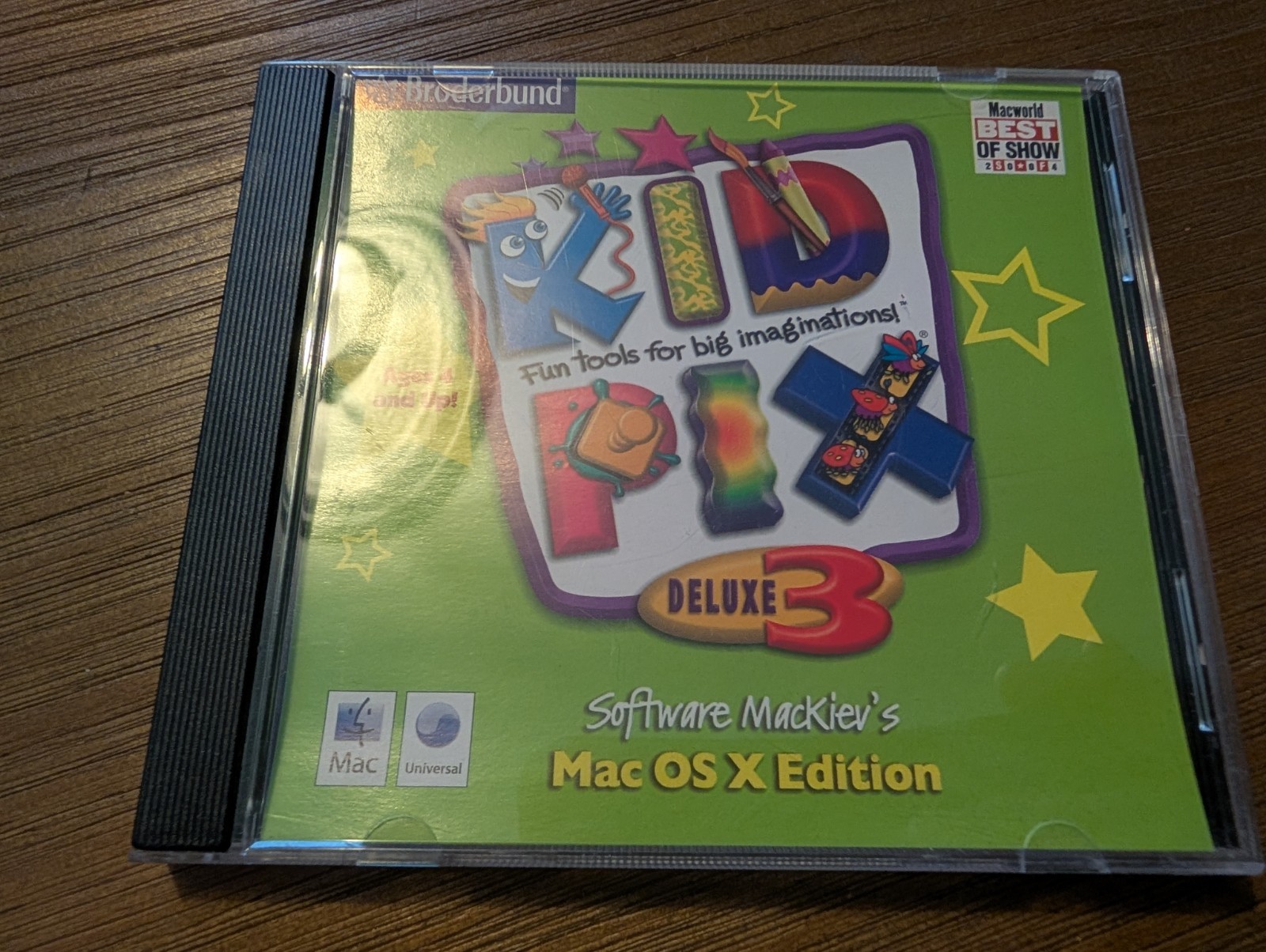 Broderbund Kid Pix Deluxe 3 Software MacKiev's Mac OS X Edition CD 2003 V. 1.2