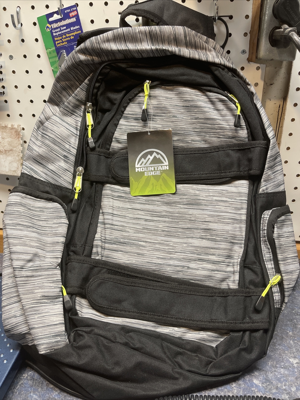 Mountain Edge Gray & Black Large Backpack With Laptop Pocket