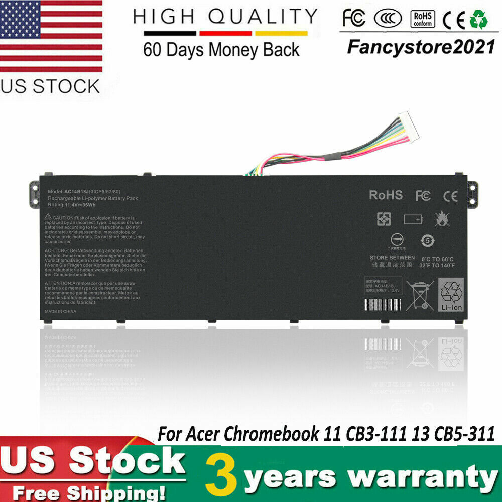 Laptop Battery for Acer Chromebook CB5-311 CB3-531 CB5-571 AC14B18J Fancy