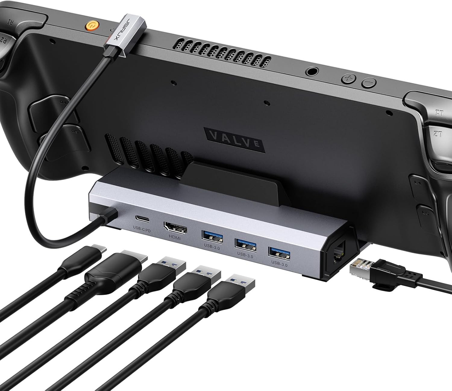 JSAUX Upgraded Docking Station 4K@120Hz for Steam Deck OLED/ROG Ally 6-IN-1 