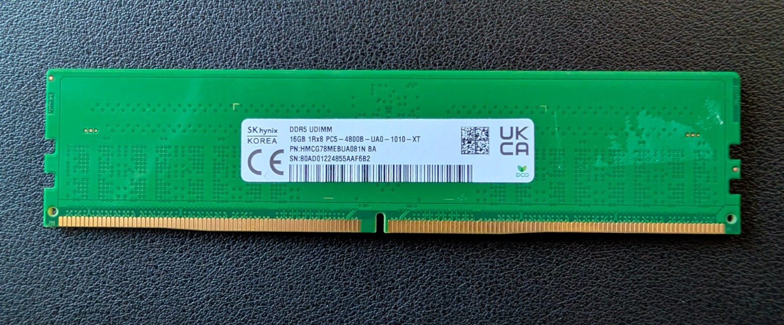 SK Hynix 16GB DDR5 4800MHz Desktop RAM UDIMM 1Rx8 PC5-4800B-UA0 HMCG78AEBUA081N