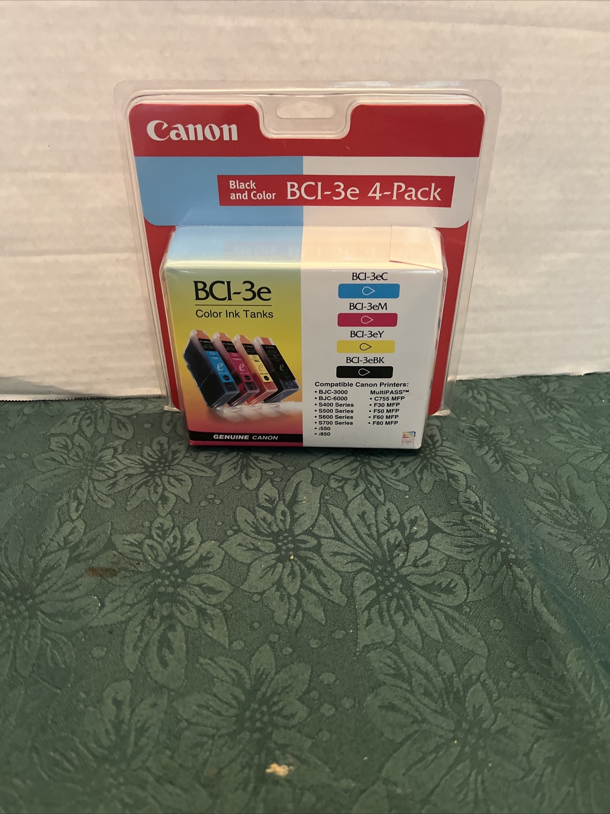 NEW HOME BUSINESS GENUINE CANON BLACK & COLOR BCI-3E 4 PACK COMPUTER INK