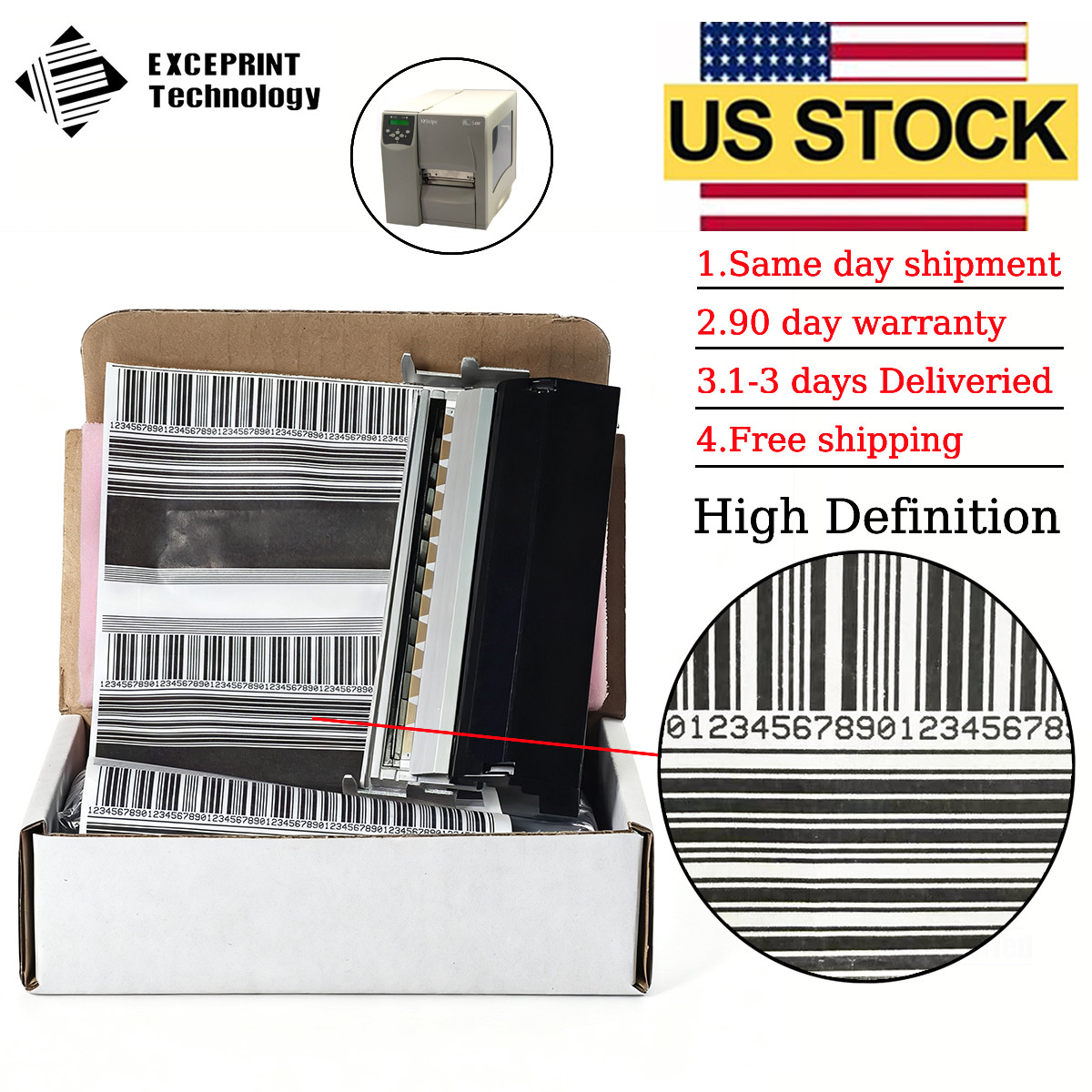 🔥 203dpi Printhead for Zebra S4M Thermal Barcode Label Printer G41400M USA 🔥