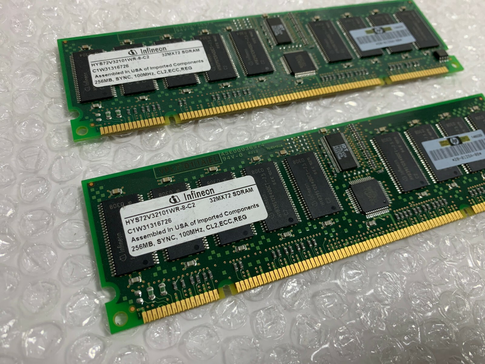 LOT 2 Infineon HYS72V32101WR-8-C2 256MB SDRAM  32Mx72 SDRAM COMPAQ