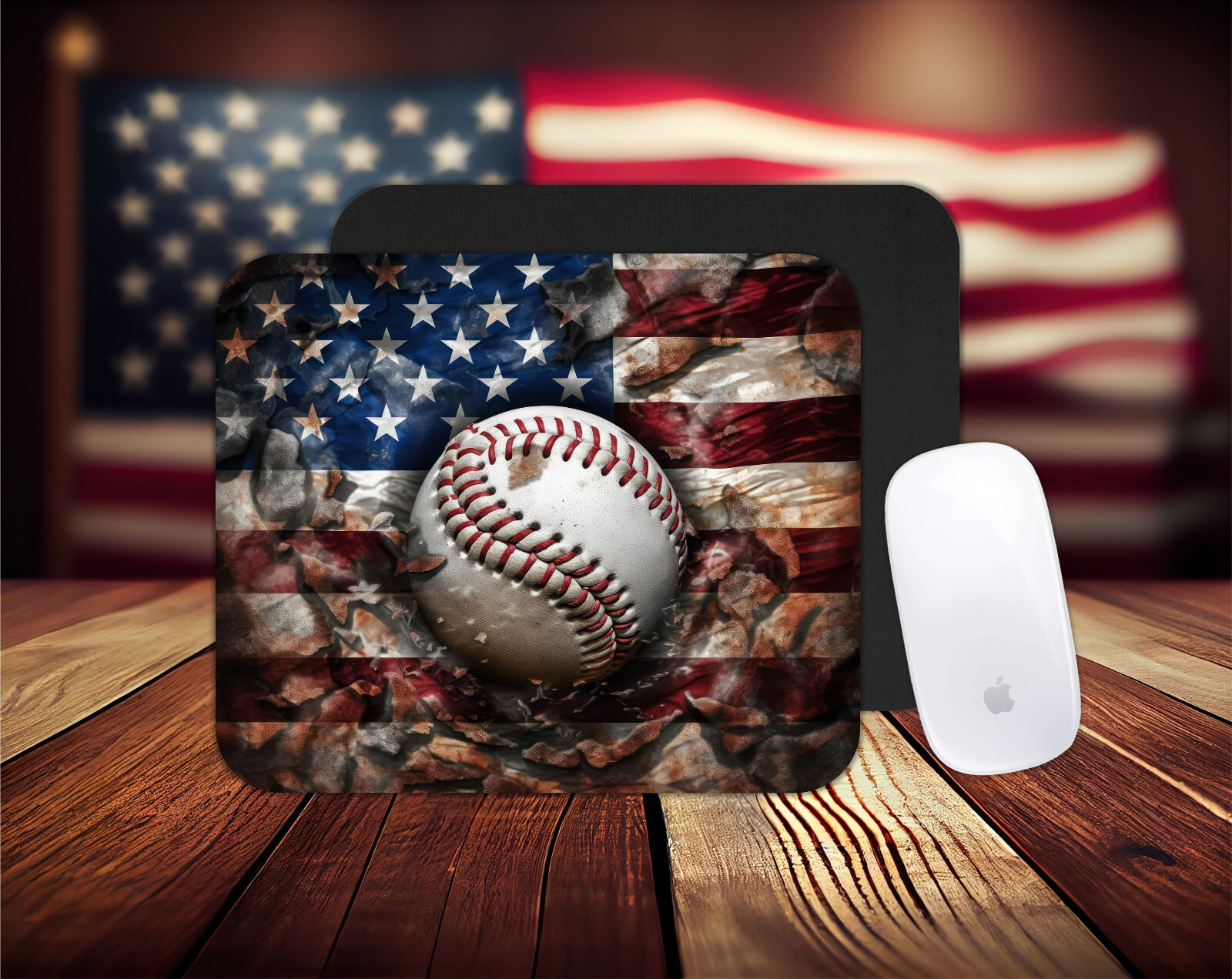 Baseball themed neoprene PC/laptop Mouse Pad, CHOICE, , gifts, USA