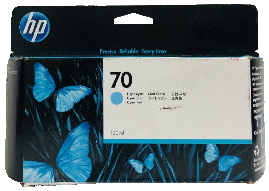 New Genuine HP 70 Light Cyan Ink Cartridge DesignJet Z2100