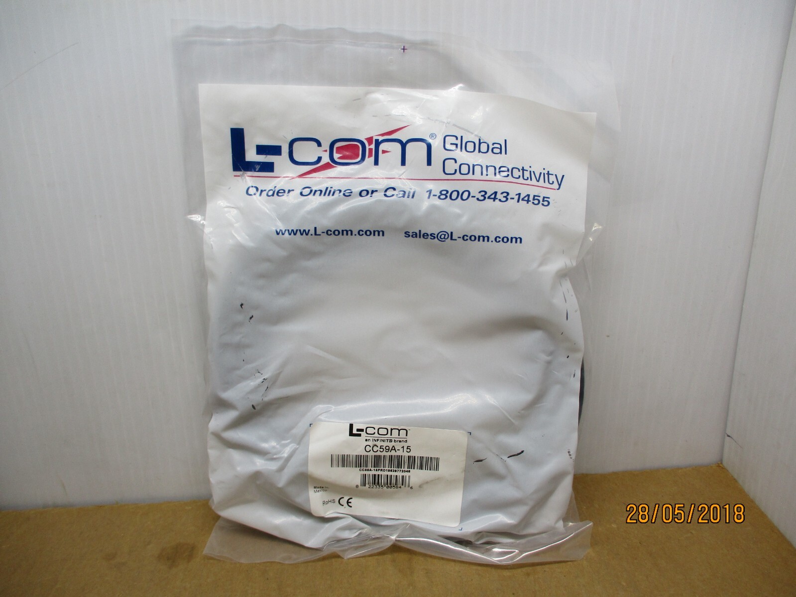 L-COM CC59A-15 BNC Male Male 15 ft RG59A Coaxial Cable