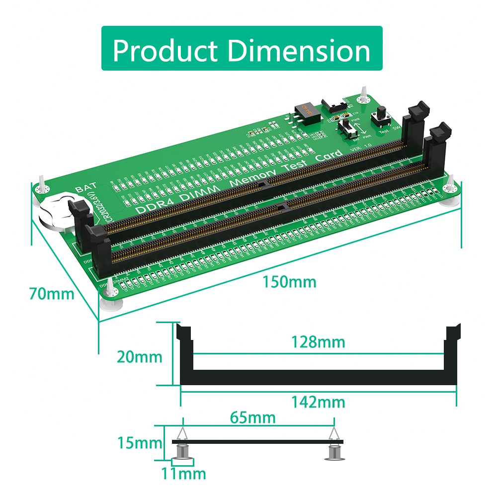 DDR4 Memory Tester Card for Desktop with LED Indicators, DDR4 RAM Test Tool