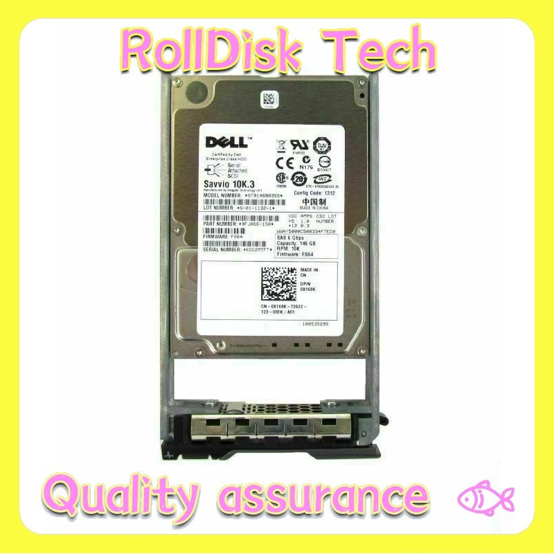 DELL X160K X829K ST9146803SS 146GB 10K 6Gbps 2.5" SAS HDD HARD DRIVE with Tray