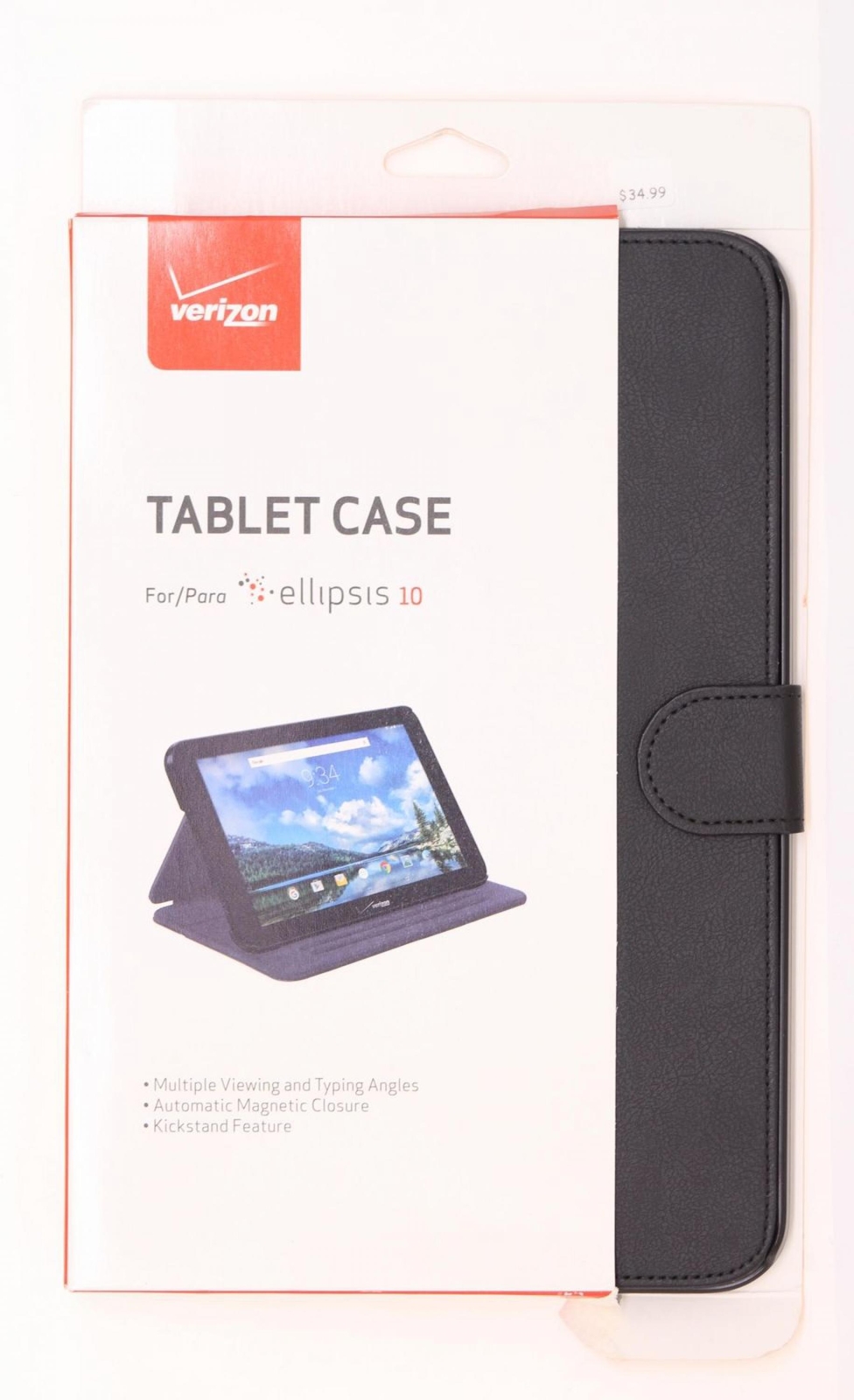NWT Verizon OEM Durable Stylish Leather Folding Folio Case Cover Ellipsis 10