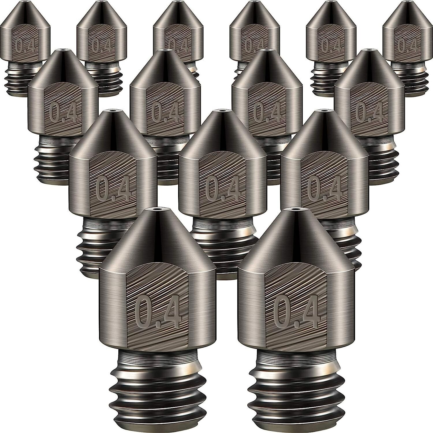 15PCS 0.4mm /1.75mm Hardened Steel Nozzle Kit Extruder 3D Printer Mk8 All Metal