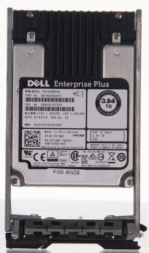 519NF DELL Compellent 3.84TB SAS 12Gbps Read Intensive 2.5'' SSD PX04SRB384