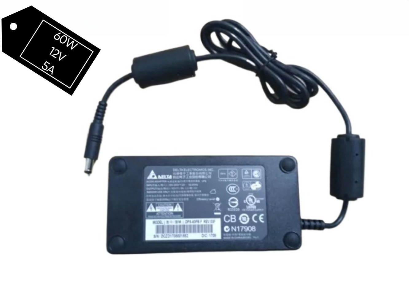 Original 60W 12V 5A Delta AC Adapter Charger 5.5*2.5mm Tip Power Supply