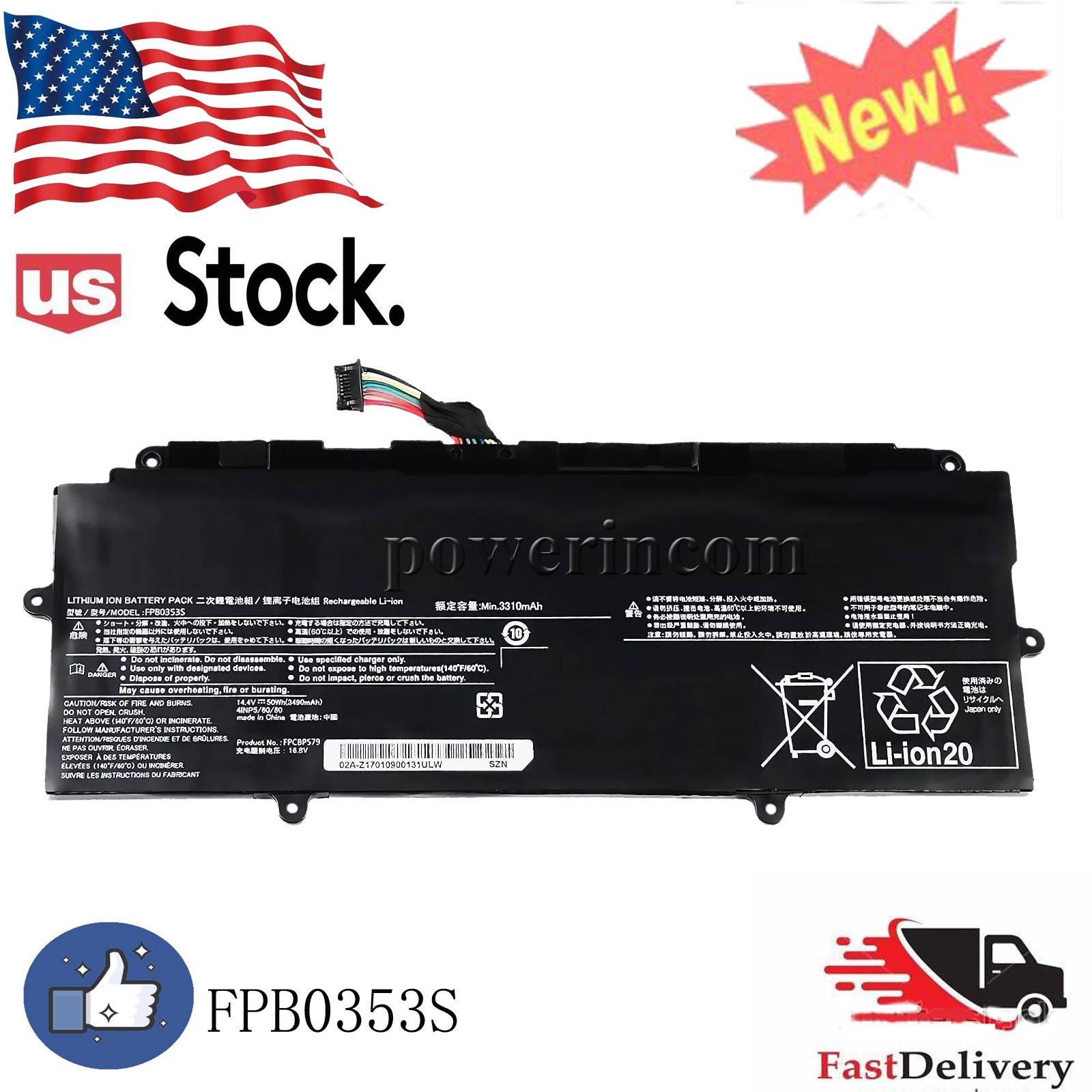50Wh FPB0353S FPCBP579 Battery for Fujitsu Laptop Batterie CP785912-01 Laptop