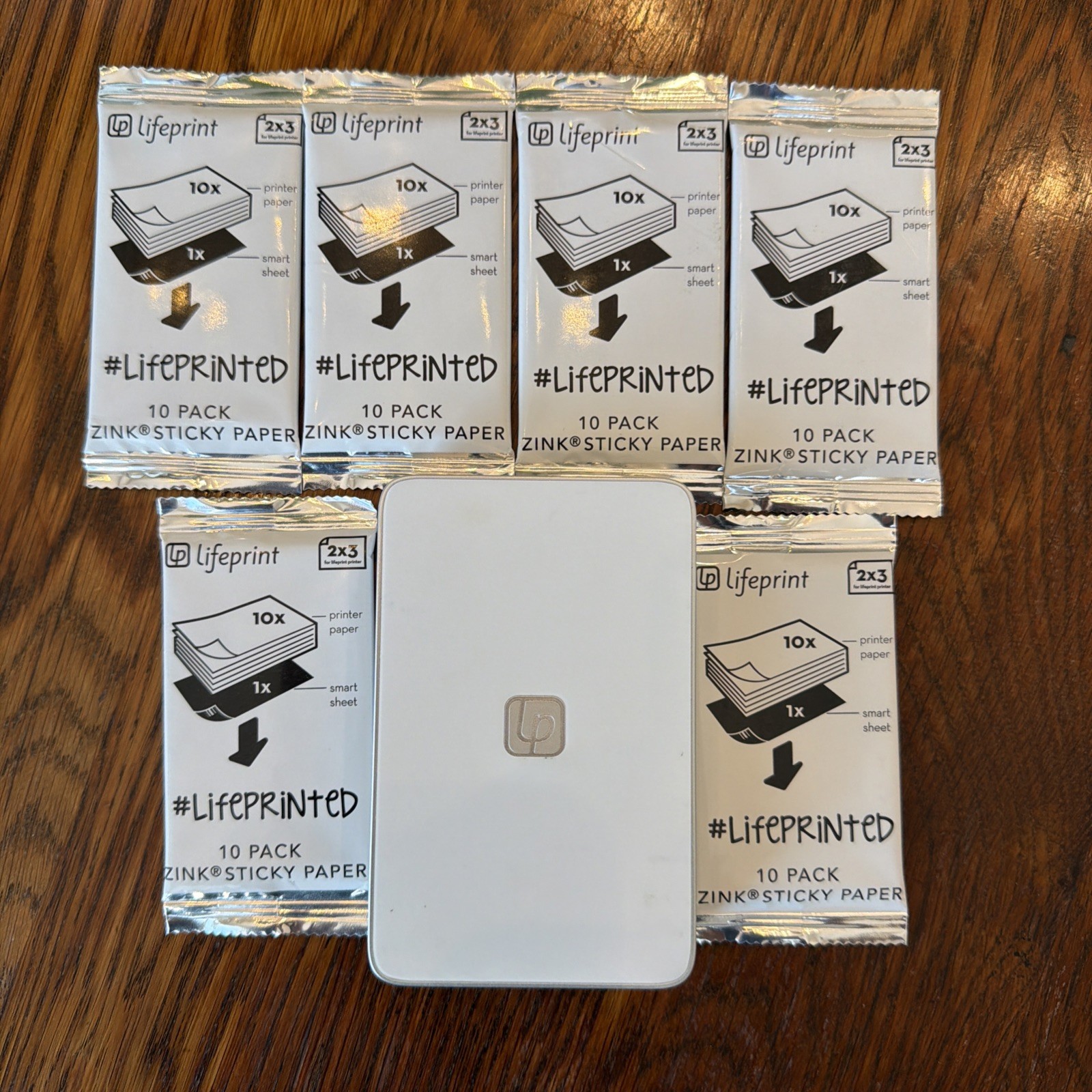 Lifeprint Wireless Photo Printer Bluetooth Portable LP001 2X3 w/6 packs of paper