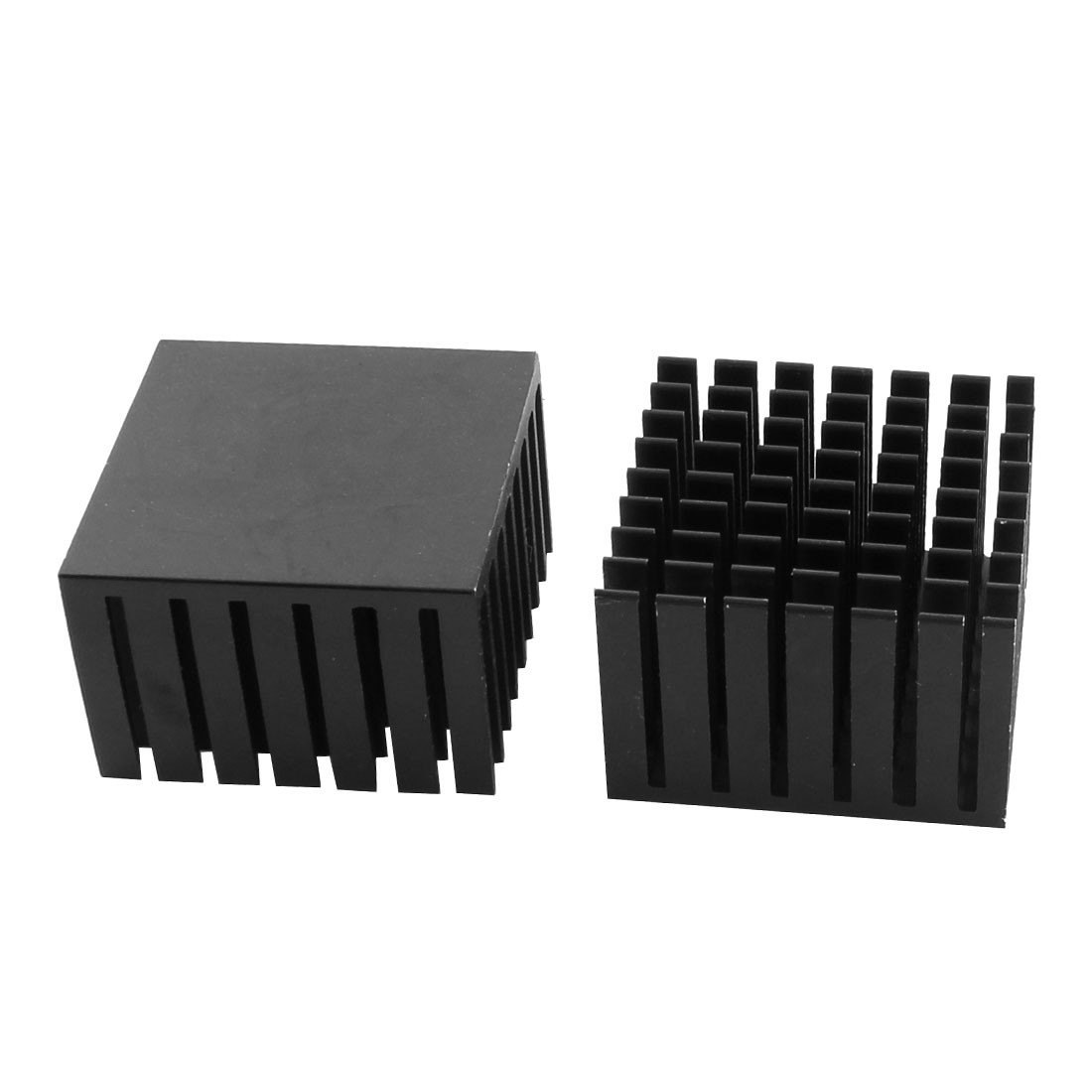 2pcs 37x37x24mm Aluminium Square Heatsink Heat Diffuse Cooling Cooler Fin Black