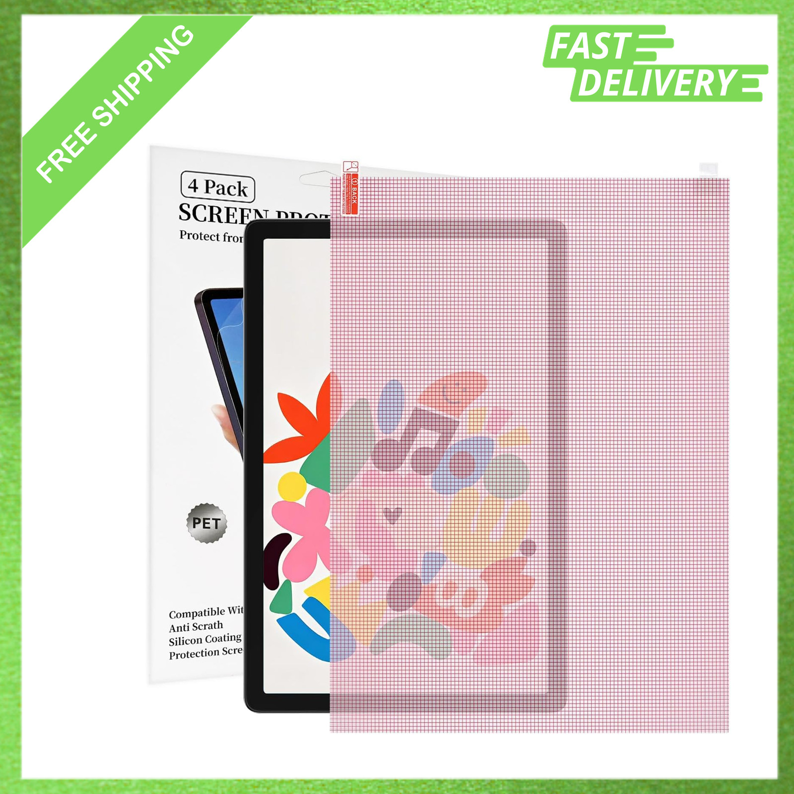 Screen Protector Cut to Fit, Transparent PET Film, 295x210mm, Trimmable