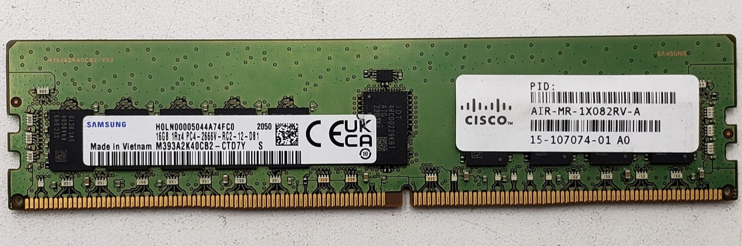 Samsung 16GB PC4-21300V 2Rx8 DDR4-2666 ECC RDIMM Server RAM M393A2K40CB2-CTD7Y.
