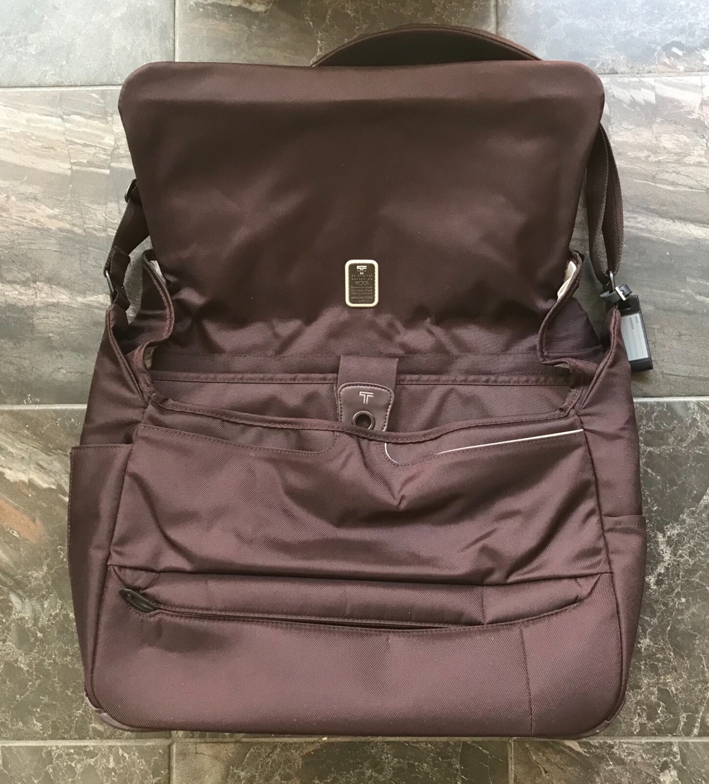 Tumi T-Tech Expandable Laptop Briefcase/Messenger Bag ~ Brown