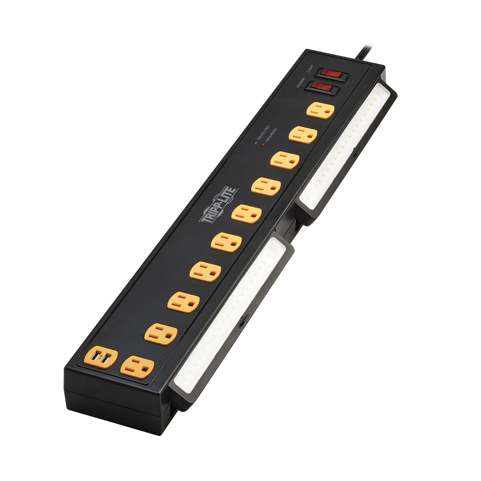 Tripp Lite Heavy Duty Surge Protector Power Strip Work Lights 10-Outlets For 2