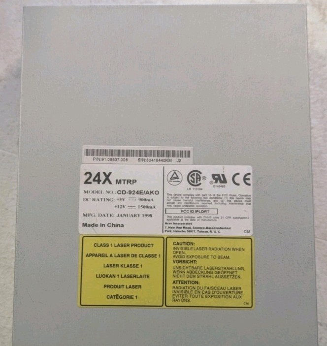 AOpen CD-924E/AKO 24X IDE PATA Internal CD-ROM Drive IBM FRU 12J6907