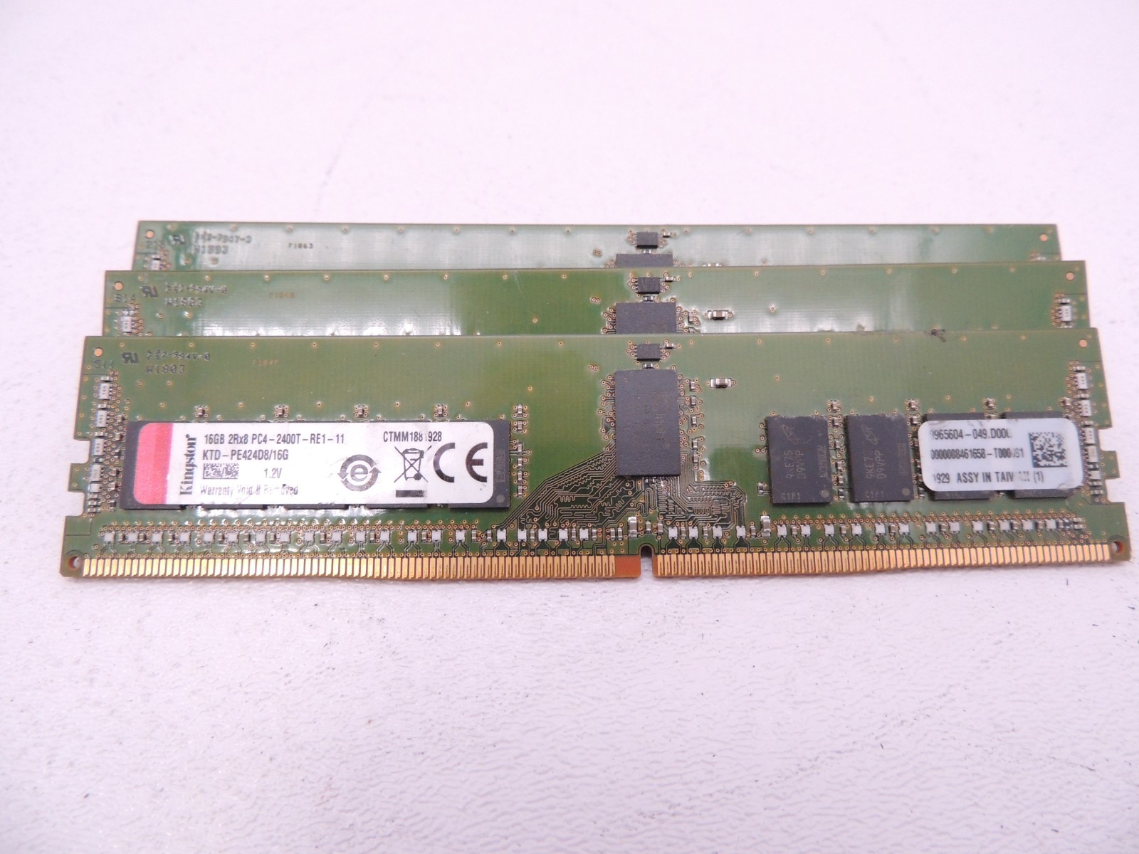 Lot of 5 Kingston 16GB 2Rx8 PC4-2400T KTD-PE424D8/16G DDR4 ECC REG Server Ram