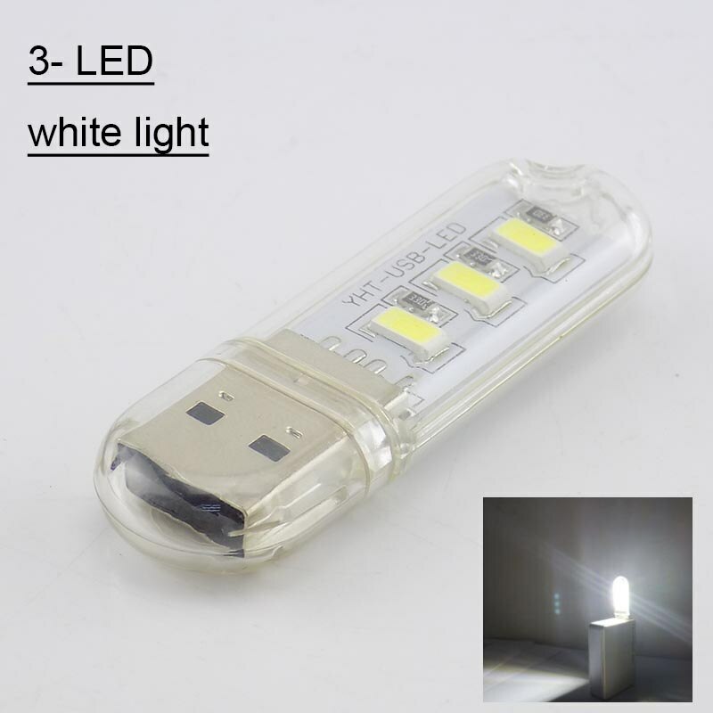 Mini Pocket USB LED Night Light 3/8/24 LED Bulb Lamp Gadget for Reading Notebook