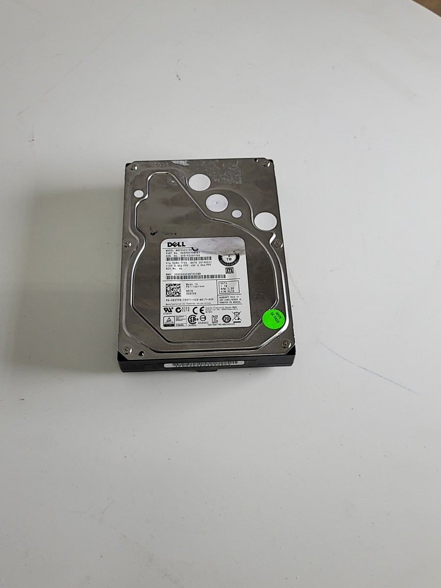 DELL Toshiba MG03ACA100 0D3YV6 Hard Drive 3.5" SATA 1TB