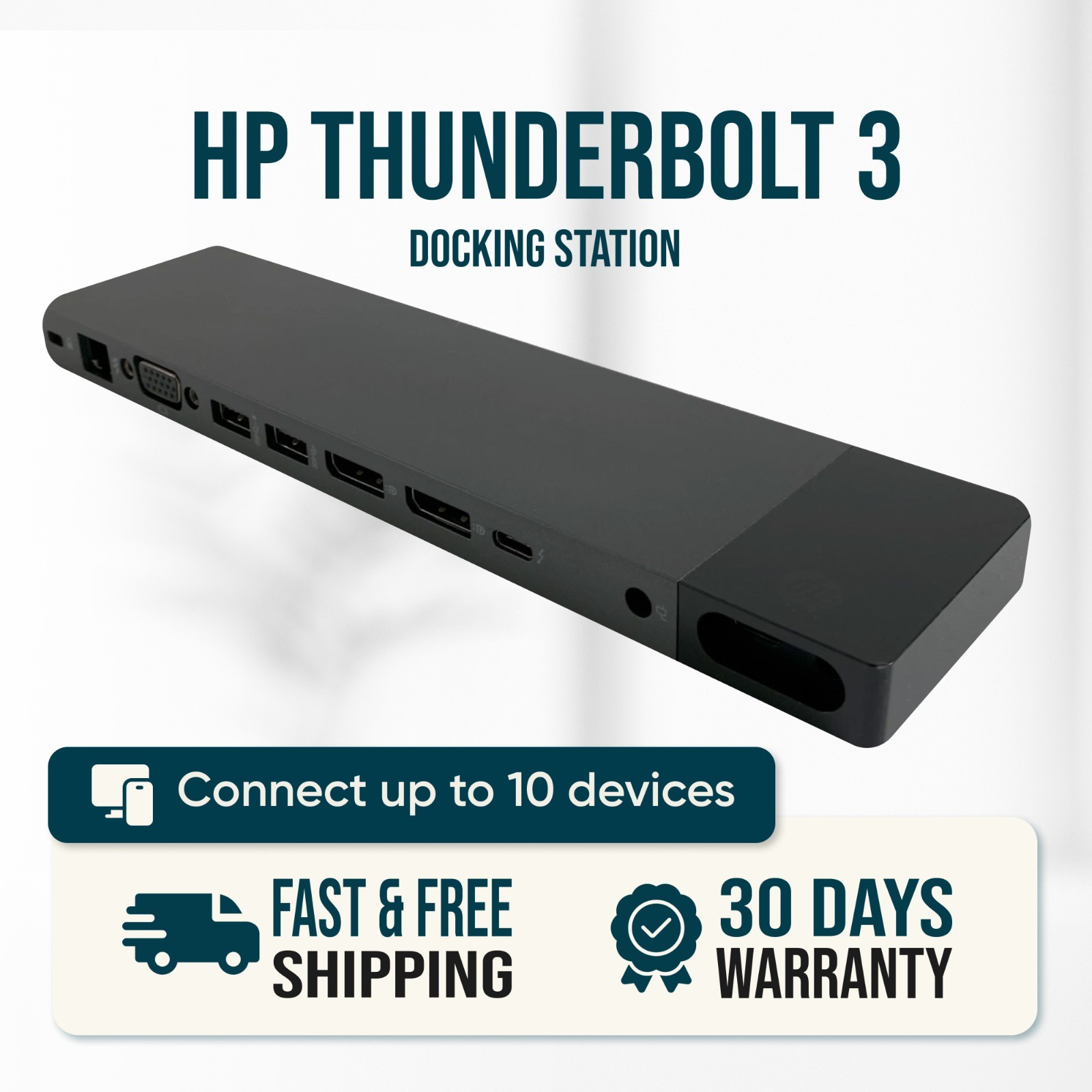 HP Thunderbolt 3 Dock Station for EliteBook 835 845 855 G8 G9 G10 G11 NO ADAPTER
