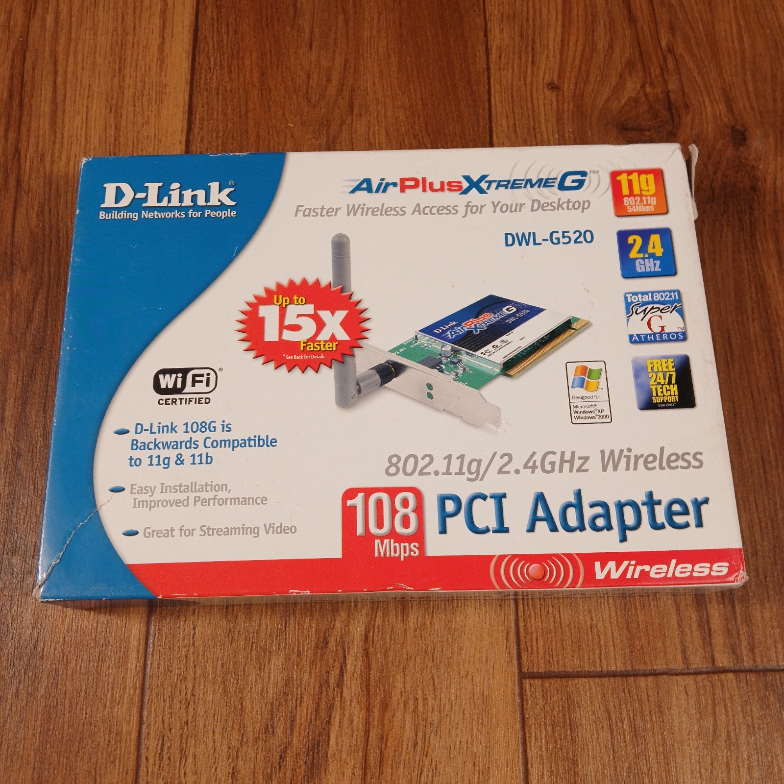D-Link AirPlus Xtreme G DWL-G520 PCI Wireless Network Adapter Card 108Mbps