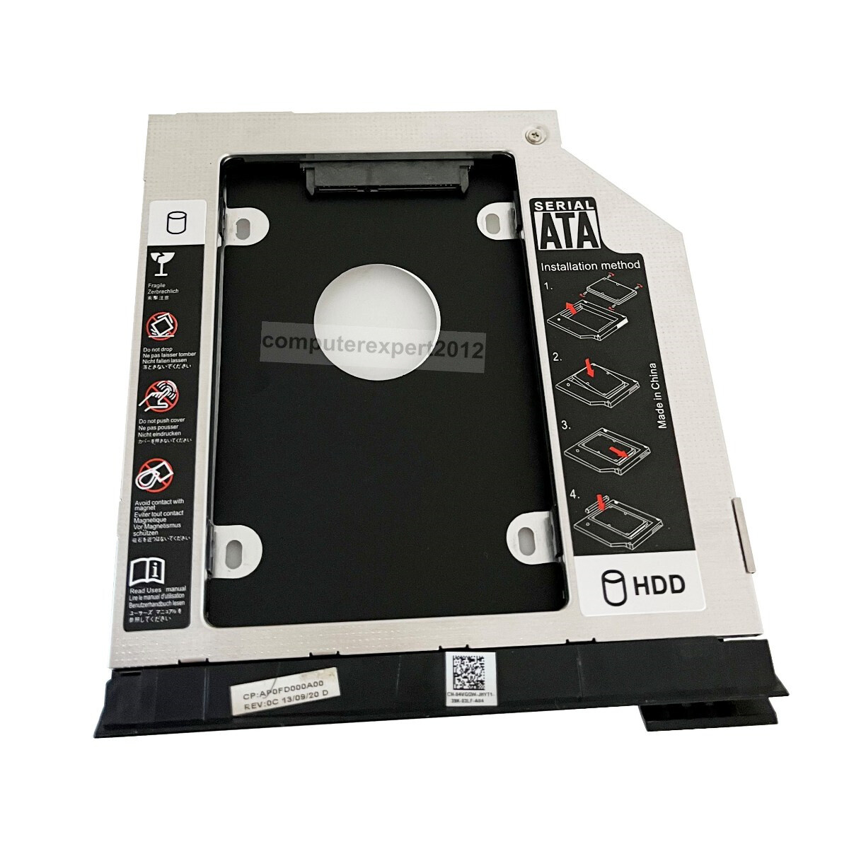 with ejector 2nd HDD SSD SATA Caddy for Dell E6420 E6520 E6320 E6430 E6530 E6330