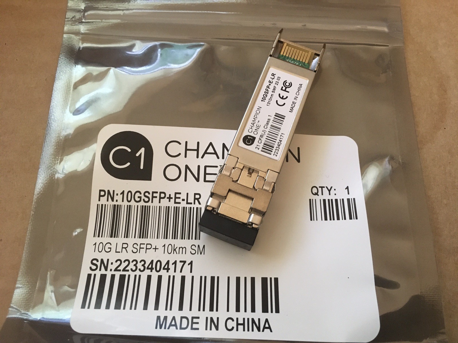 CHAMPION ONE 10GSFP+E-LR    1310 NM TRANSCEIVER