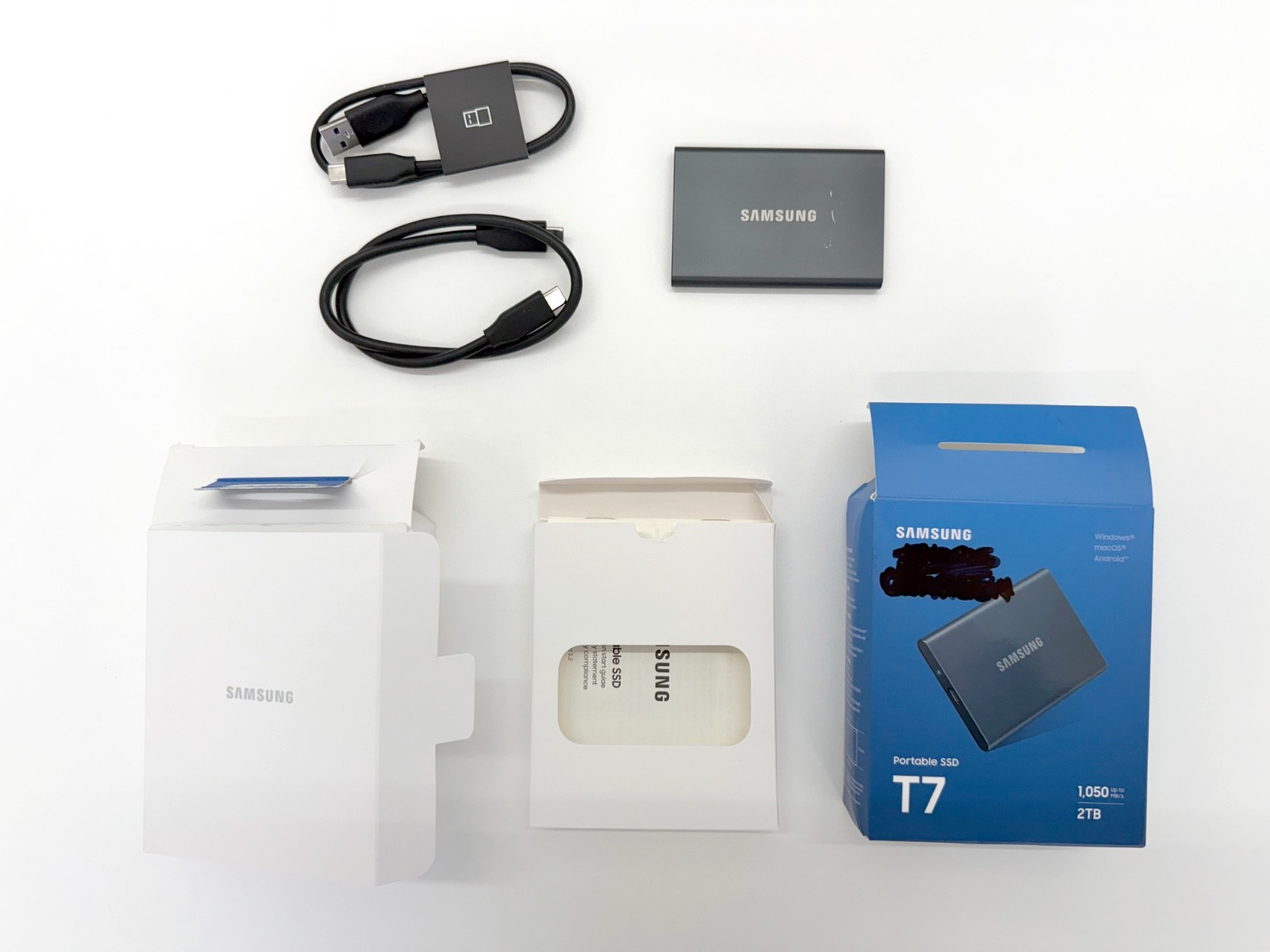 Samsung T7 2TB Portable SSD drive MU-PC2TOT - used one time